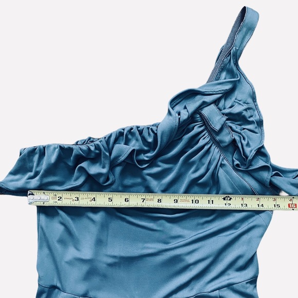 See By Chloe Blue Ruffle One Shoulder Dress Size 8 - Picture 9 of 13